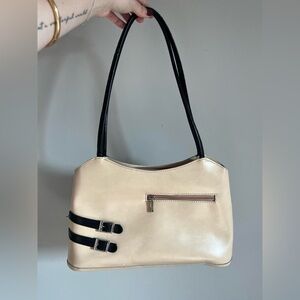 Vintage Cream and Black Mini Purse